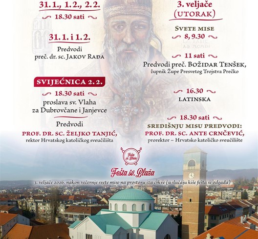 Trodnevnica uoči proslave sv. Blaža u Zagrebu